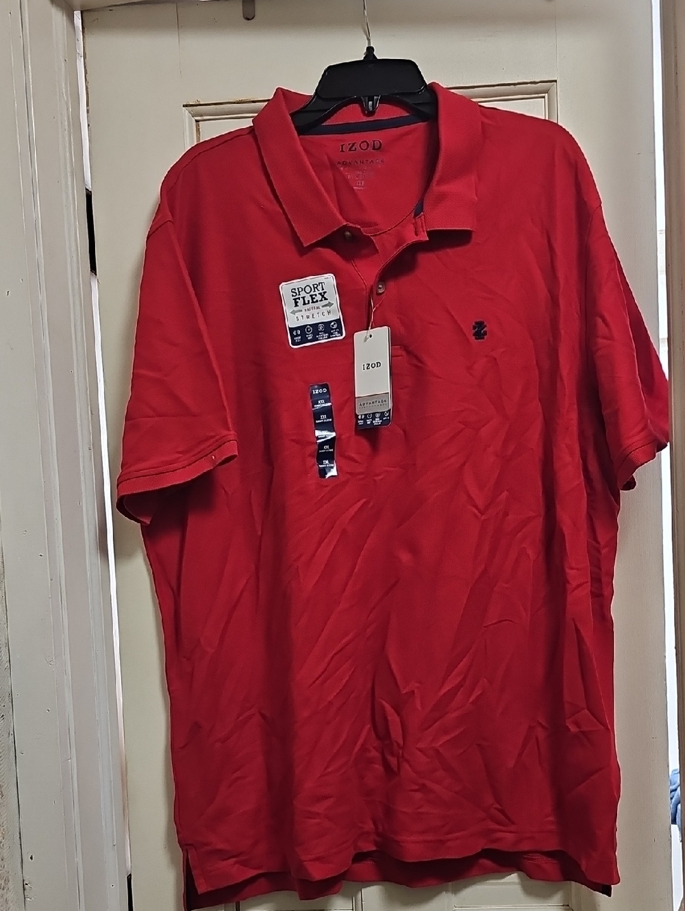 Izod Men's Red Sport Flex Polo - Short Sleeve